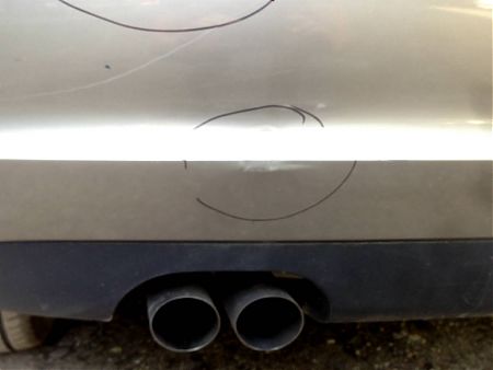Повреждение на заднем бампере Audi A3